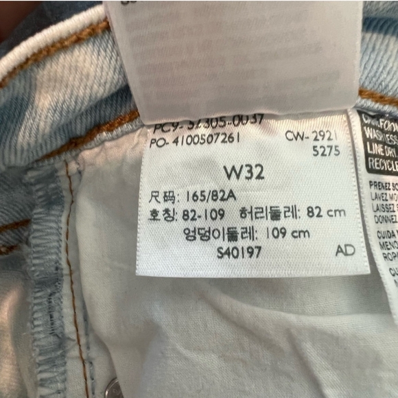 Levis button fly wedgie skinny acid wash denim raw ham jeans size 32 - Picture 10 of 11